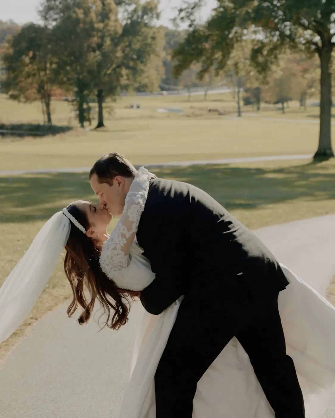 Candid moment of a couple on their wedding day